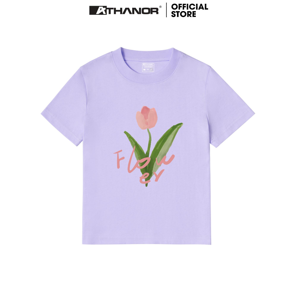 Áo Thun Baby Tee Tulip ATHANOR cổ tròn form slim ôm tay ngắn cotton mẫu TULIP ĐƠN