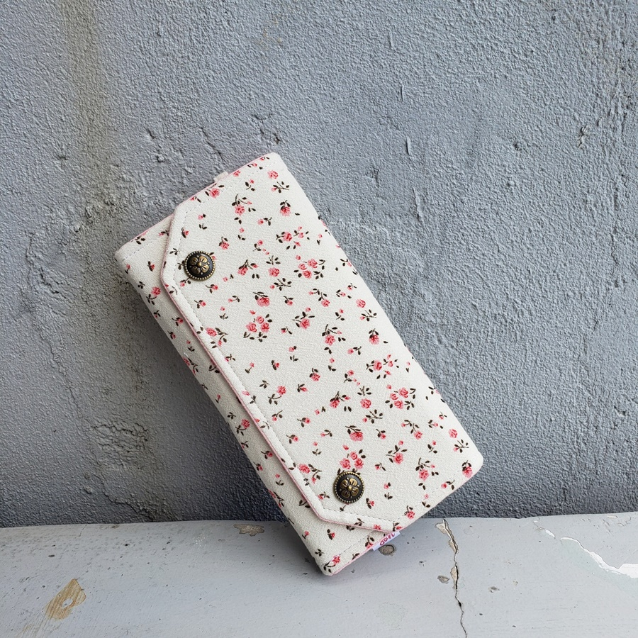 Ví Handmade Dáng Dài Cầm Tay Phong Cách Vintage Họa Tiết Hoa Xinh Xắn