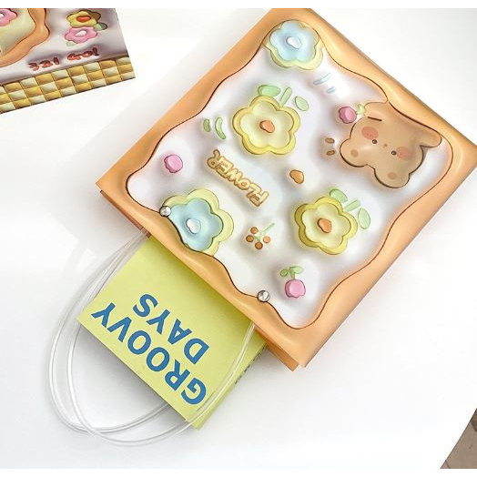 Túi đựng quà có quai, túi nhựa dễ thương 33x19x9cm nhiều mẫu