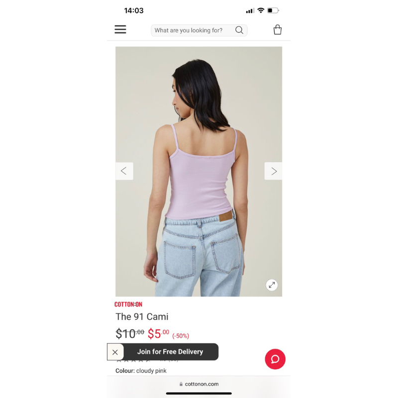 Áo 2 dây cotton:on auth