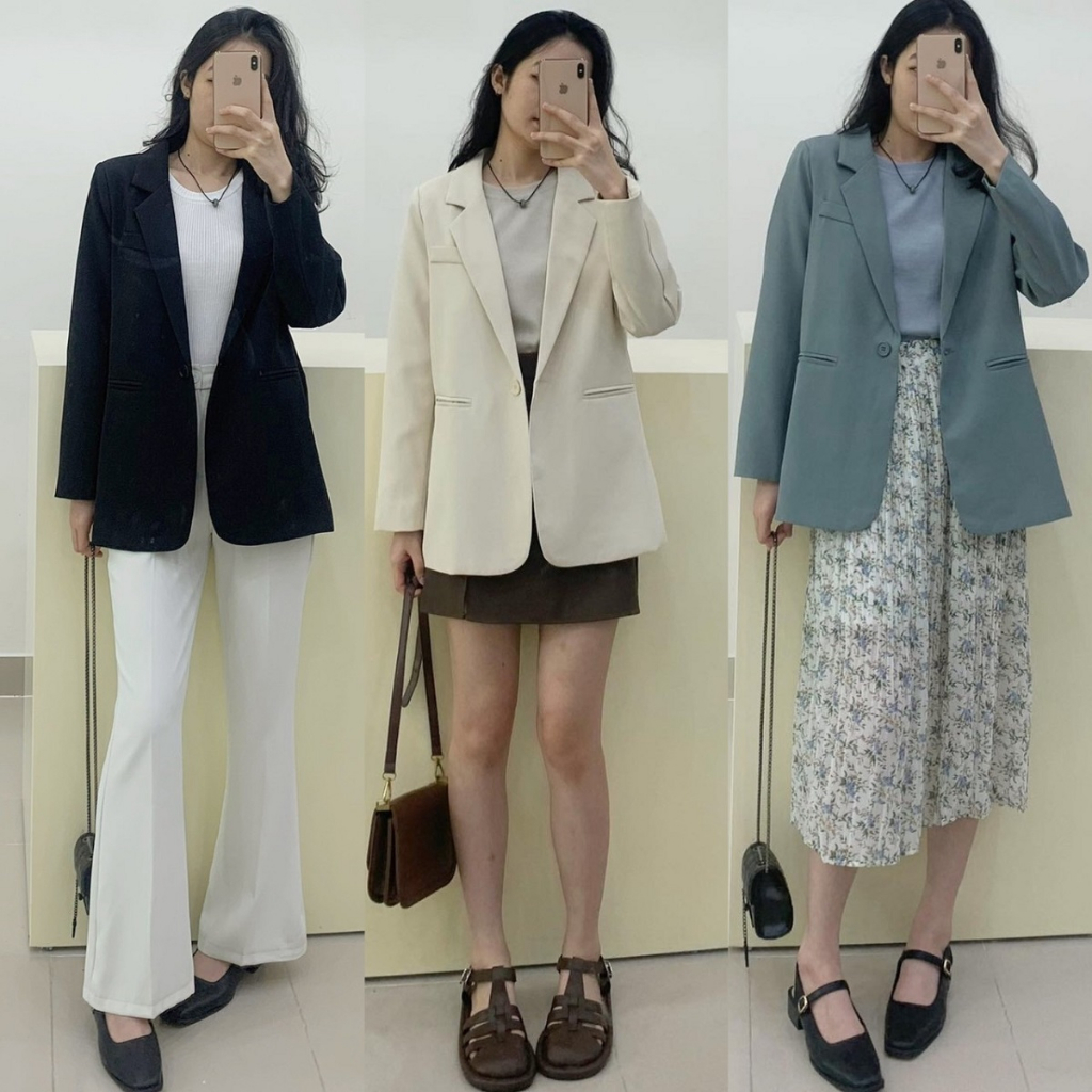 Áo blazer 1 cúc cao cấp phòng cách Hàn Quốc 263