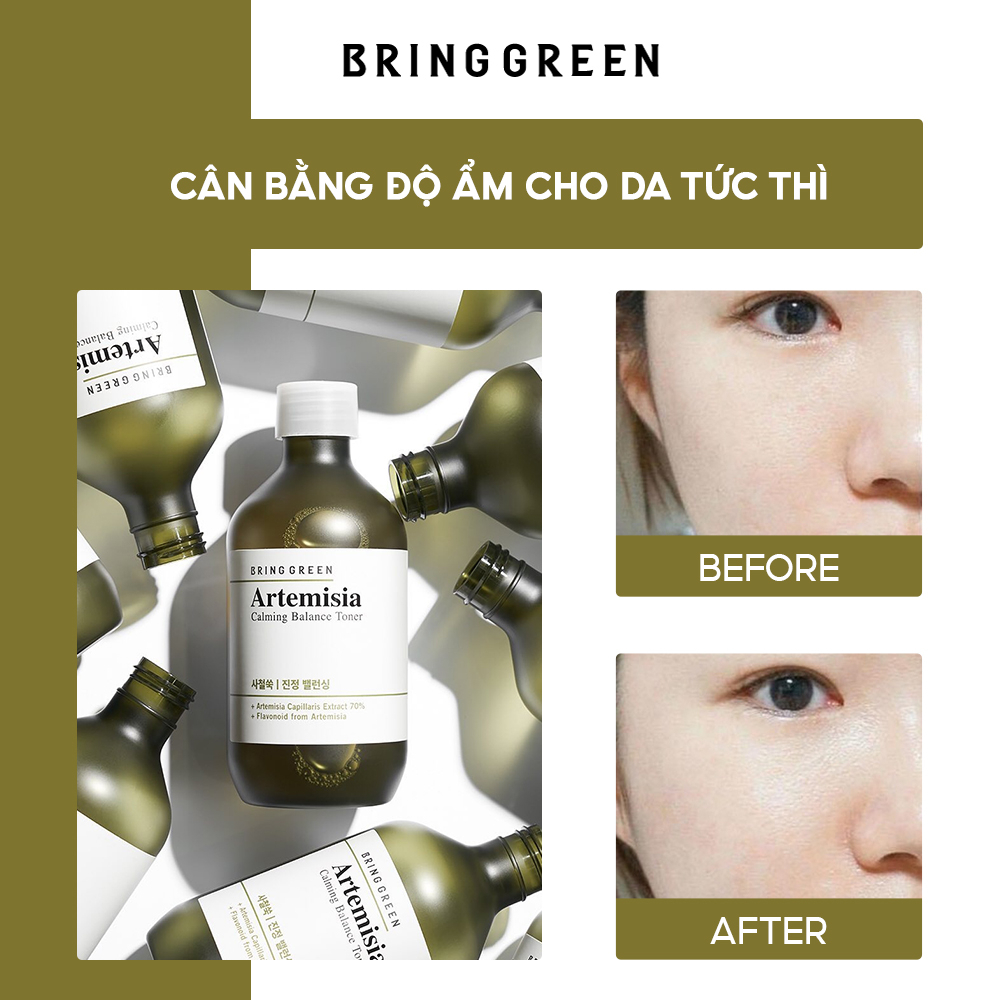 Nước Hoa Hồng Làm Dịu Và Cân Bằng Da BRING GREEN ARTEMISIA CALMING BALANCE TONER 270ml