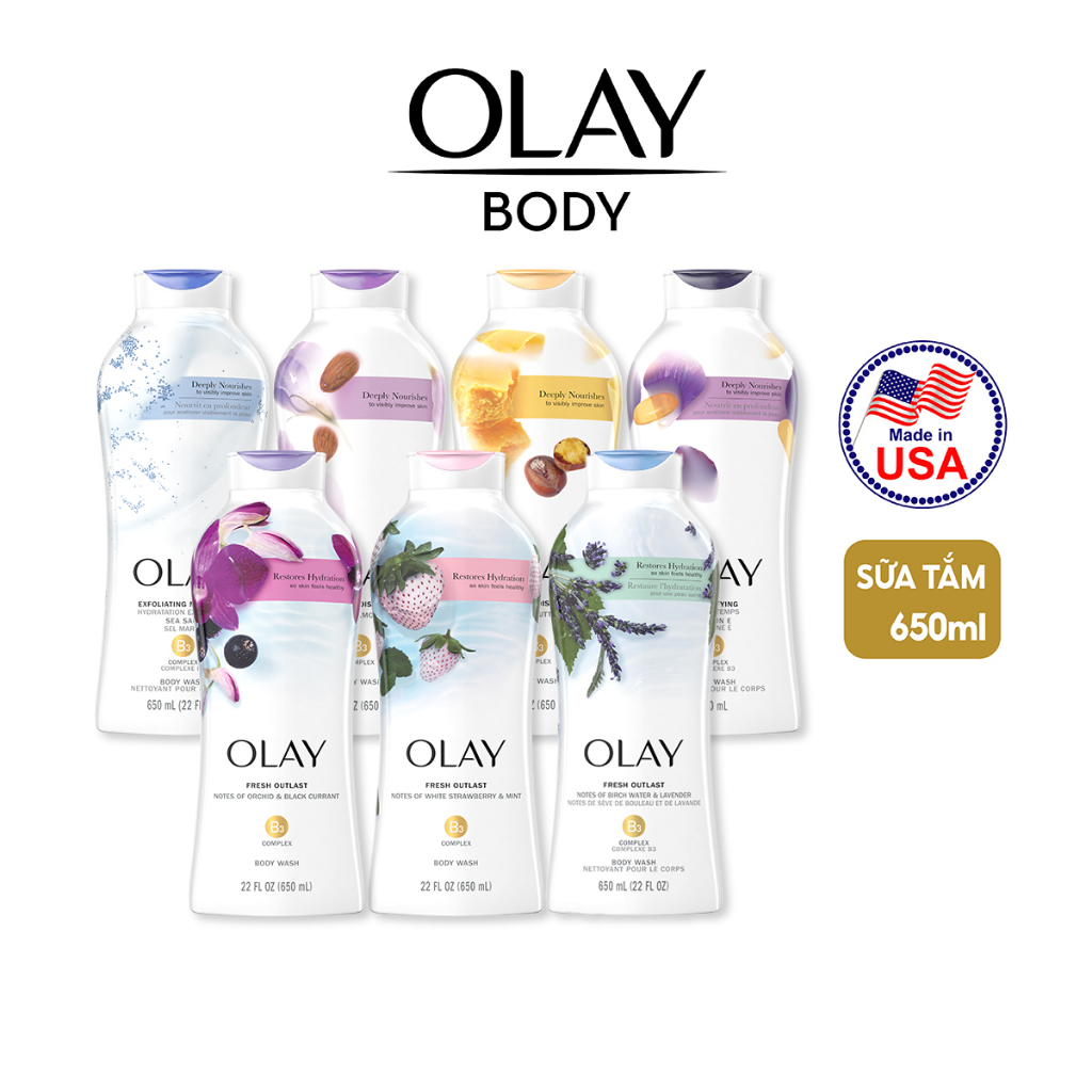 [Hàng Mỹ] Sữa tắm dưỡng da Olay nhiều mùi hương,dưỡng ẩm và cải thiện làn da sau 14 ngày sử dụng