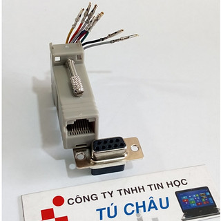 Đầu Com ra Lan: Đầu Com 9 Lổ Cái / Com 9 Kim Đực (DB9 - Hai hàng) ra Lan (RJ45)