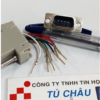 Đầu Com ra Lan: Đầu Com 9 Kim đực / Com 9 Lổ cái (DB9 - Hai hàng) ra Lan (RJ45)