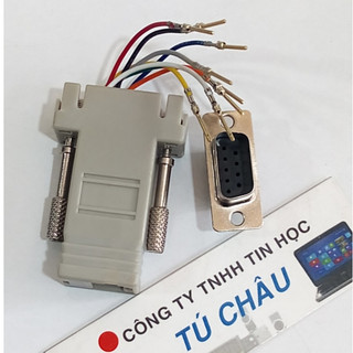 Đầu Com ra Lan: Đầu Com 9 Kim đực / Com 9 Lổ cái (DB9 - Hai hàng) ra Lan (RJ45)