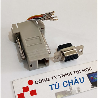 Đầu Com ra Lan: Đầu Com 9 Lổ Cái / Com 9 Kim Đực (DB9 - Hai hàng) ra Lan (RJ45)