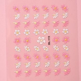 Sticker 3D dán móng nhiều hình dạng và màu sắc hoa, trái tim, bướm mẫu mới