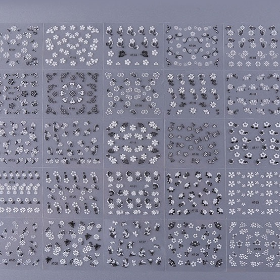 Sticker 3D dán móng nhiều hình dạng và màu sắc hoa, trái tim, bướm mẫu mới