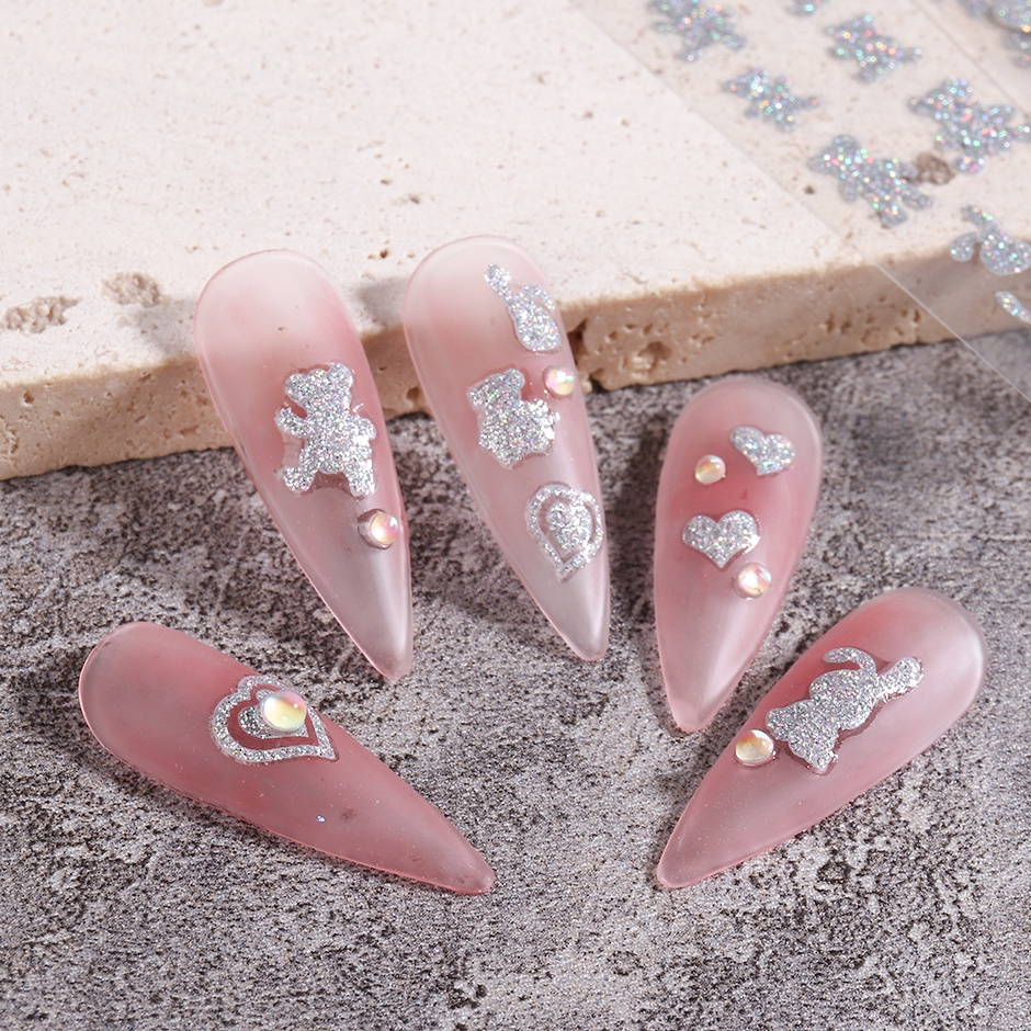 Sticker flash bạc lấp lánh trang trí móng - Phụ kiện nail chuyên nghiệp giá rẻ