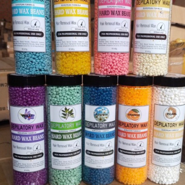 Sáp wax lông dạng hạt cao cấp beans 400g chuẩn tặng que wax