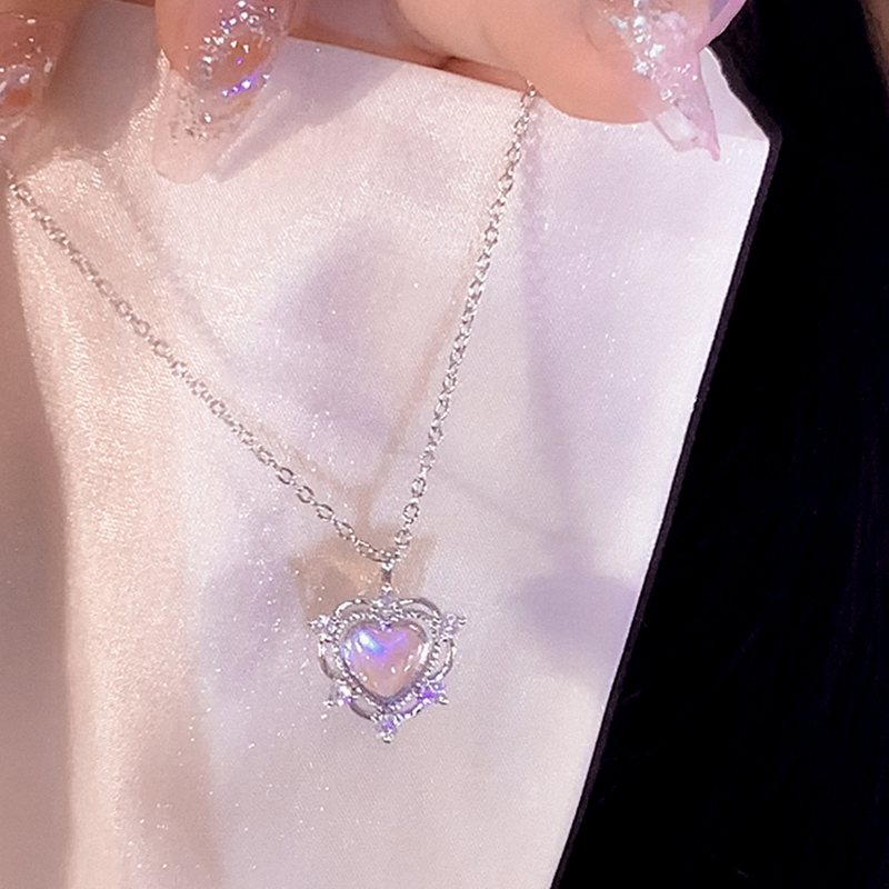 Miumiua🔮Vòng cổ choker mặt đá quý nhân tạo hình trái tim thời trang cho nữ