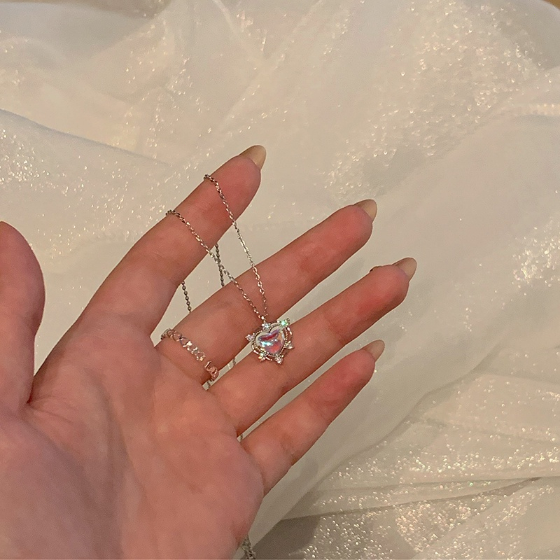 Miumiua🔮Vòng cổ choker mặt đá quý nhân tạo hình trái tim thời trang cho nữ