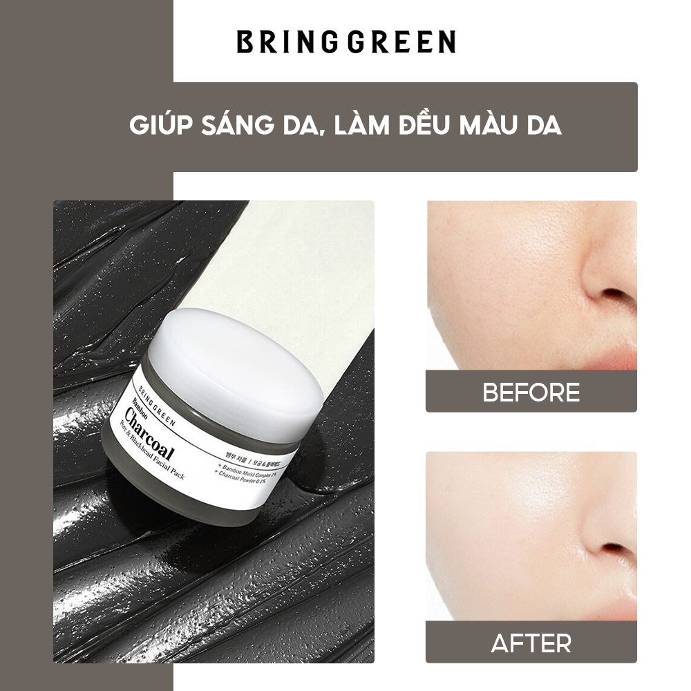 Mặt nạ than tre Bring Green Bamboo Charcoal Pore & Blackhead Facial Pack 100ml