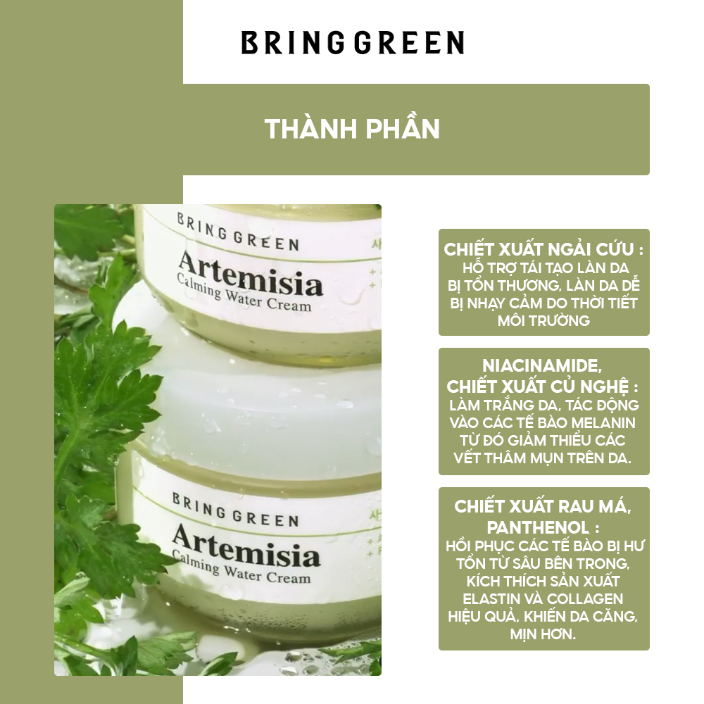 Kem dưỡng ẩm Bring Green Artemisia Calming Water Cream
