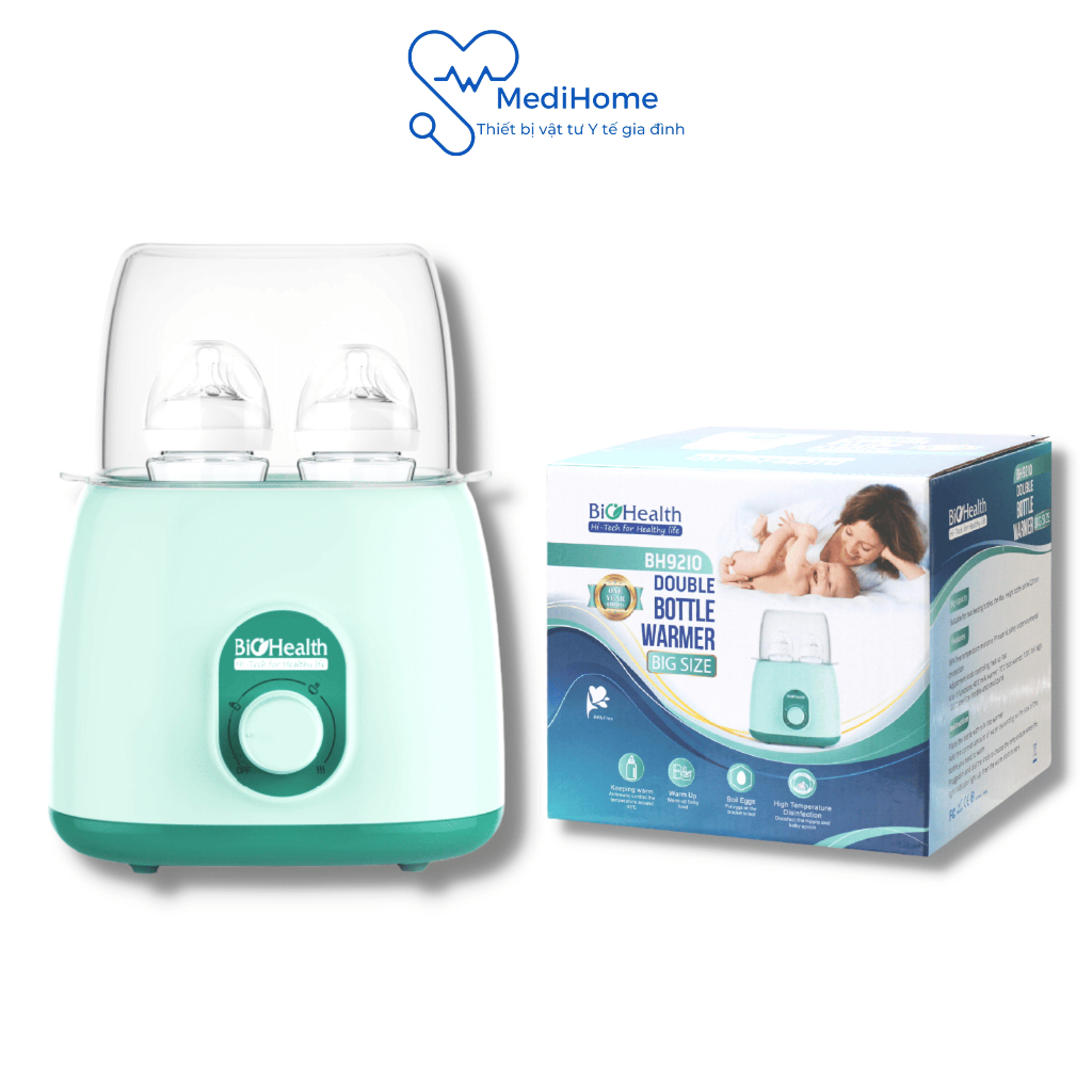 Máy hâm sữa bình đôi BioHealth BH9210 làm nóng tiệt trùng vẫn giữ được hương vị và chất dinh dưỡng - MediHome