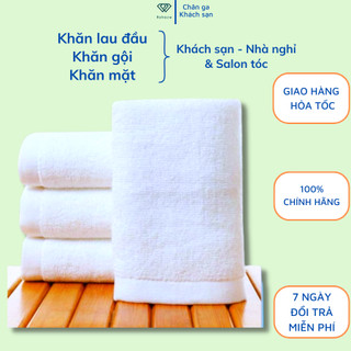 Khăn gội khăn mặt 30cm*50cm - 34*75cm trắng cotton Phong Phú cho khách sạn và spa