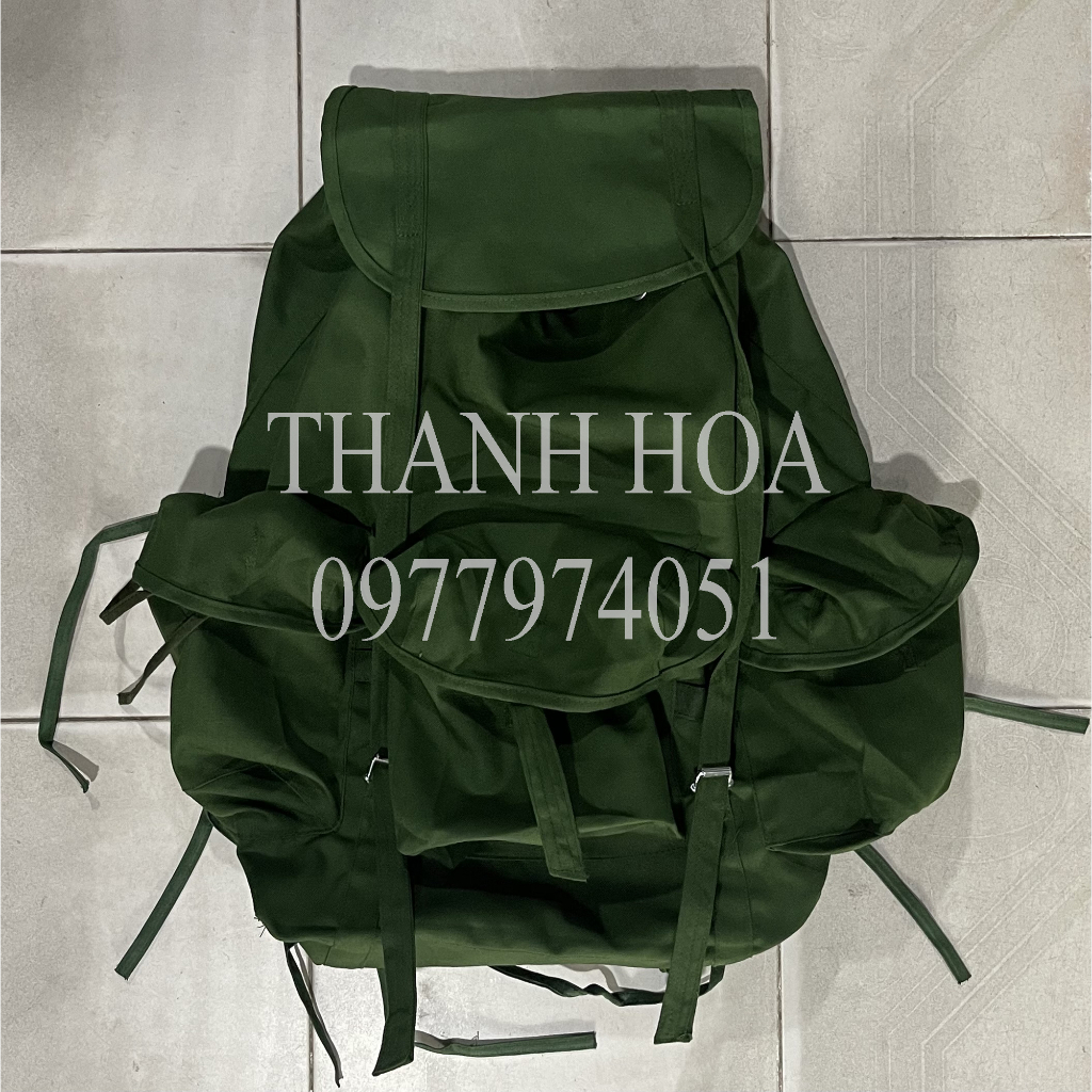 Balo 3 túi in loang, ba lô con cóc màu xanh TCHC