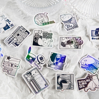 Túi 40 tấm hình dán sticker mèo retro