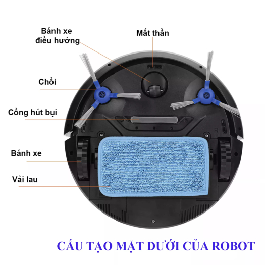 Robot hút bụi tự động BOSINGWA-KAW Làm Sạch Sàn Nhà, Điều Khiển Từ Xa Dễ Dàng - Bảo hành chính hãng