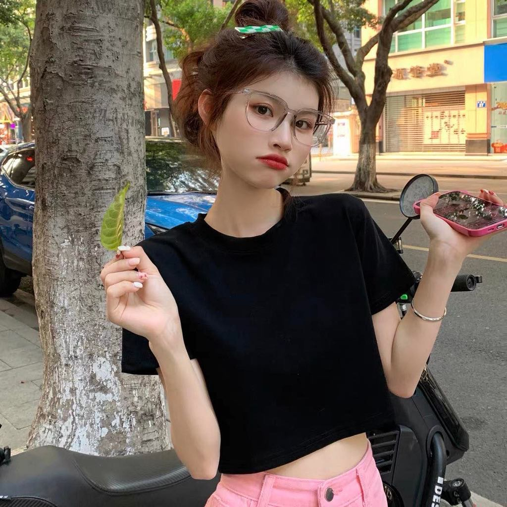 AT Áo Thun Nữ Áo Thun Form crop trơn Chất Cotton Thoáng Mát Freesize XONXEN SHOP HUẾ Mã  822