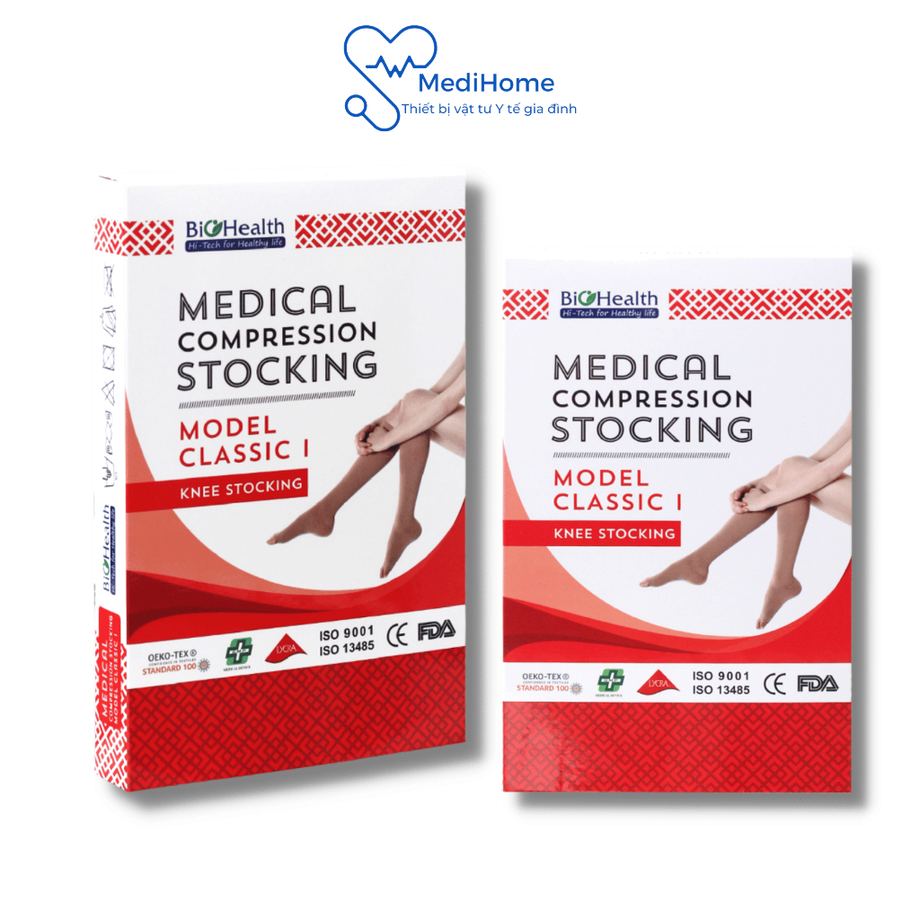 Vớ gối y khoa BioHealth Classic AD Medical Compression Knee Stocking- MediHome