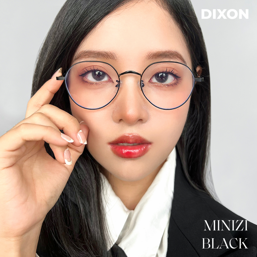 Mắt kính nam nữ MINIZI form vuông góc tròn bầu Titanium cao cấp - CARASE
