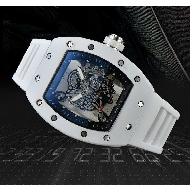 Đồng hồ nam richard mile openwork máy pin dây cao su, size 42x62mm