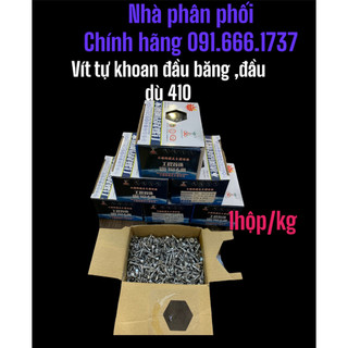 Vít tự khoan đầu dù, đầu bằng inox 410