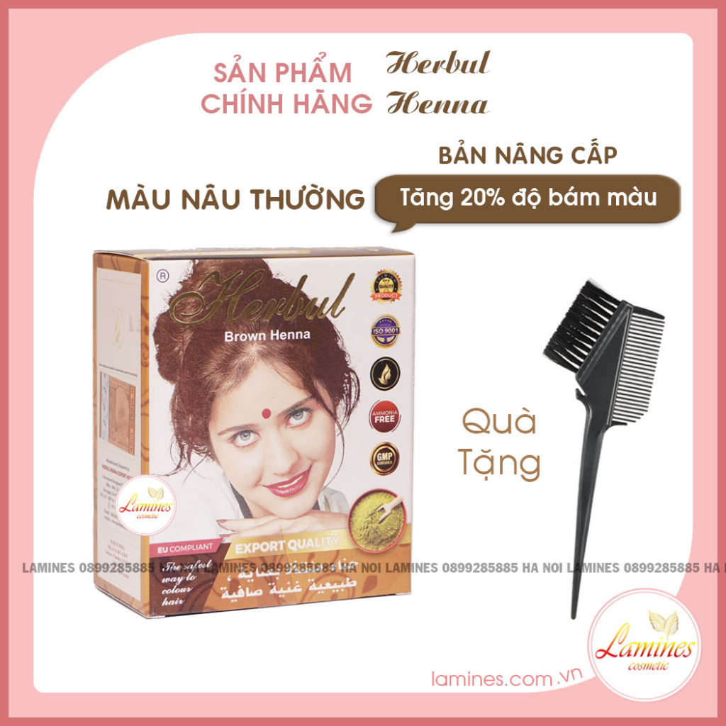 Thuốc Nhuộm Tóc Thảo Dược Herbul Henna Ấn Độ - Màu Xanh Đen Blue Black + Tặng Lược Nhuộm Tóc