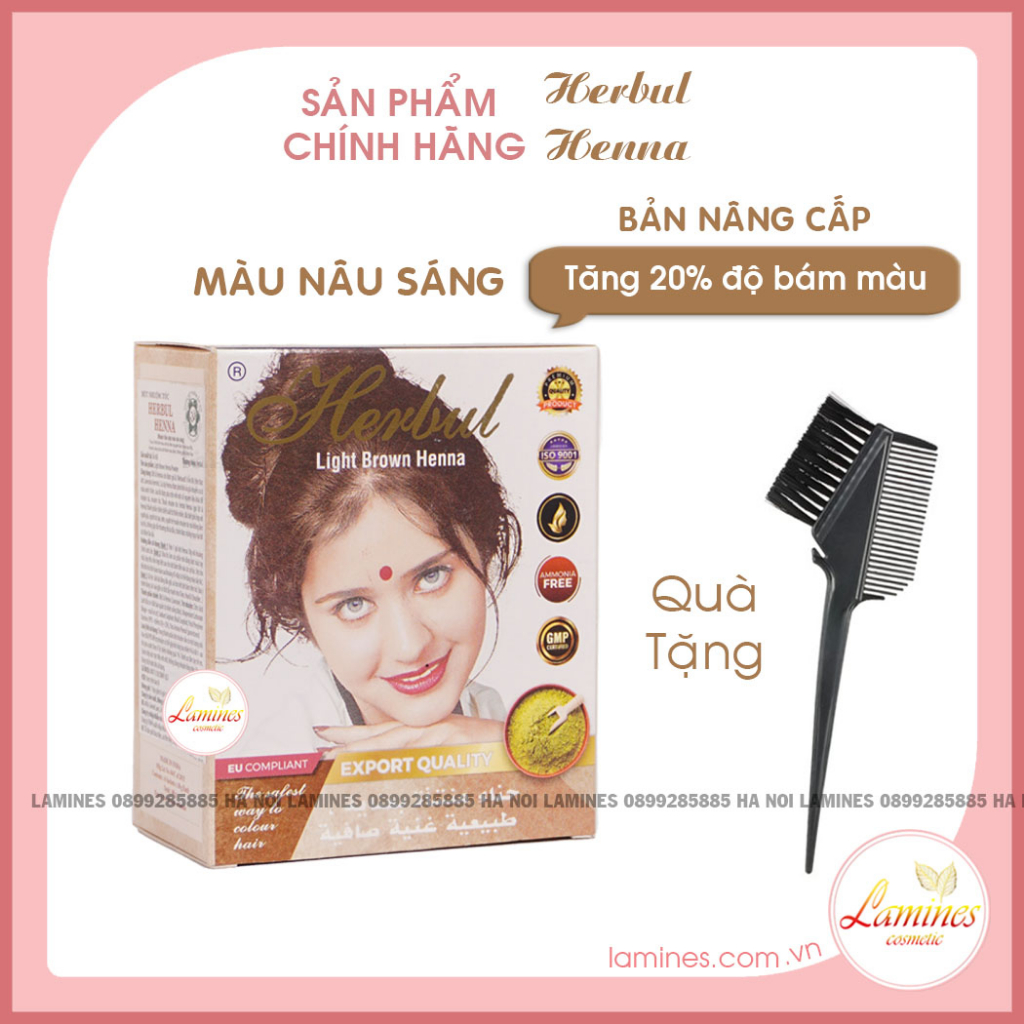 Thuốc Nhuộm Tóc Thảo Dược Herbul Henna Ấn Độ - Màu Xanh Đen Blue Black + Tặng Lược Nhuộm Tóc