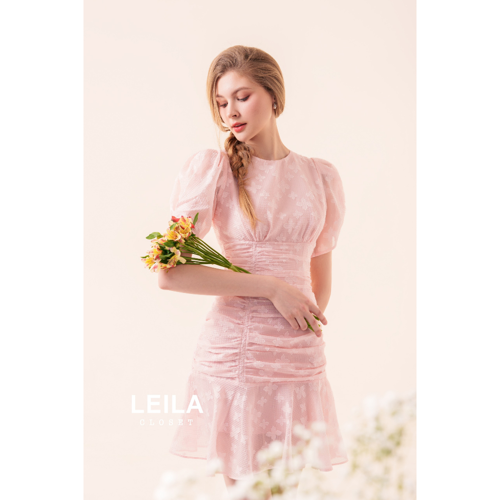 Đầm Russy voan hoa thêu - Leila closet