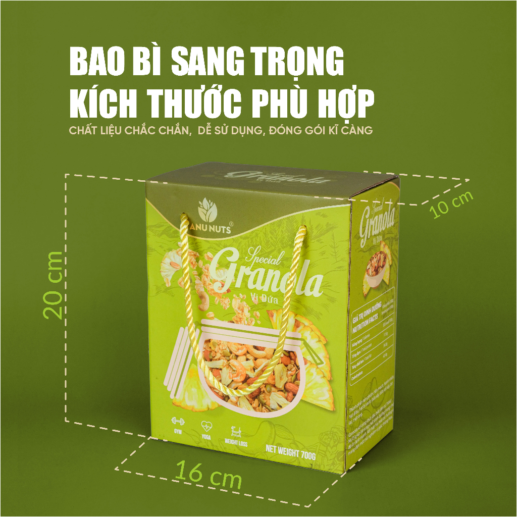 Ngũ cốc granola siêu hạt Special TANU NUTS túi nhỏ tiện lợi mix hạt dinh dưỡng tốt cho bà bầu, ăn kiêng giảm cân.