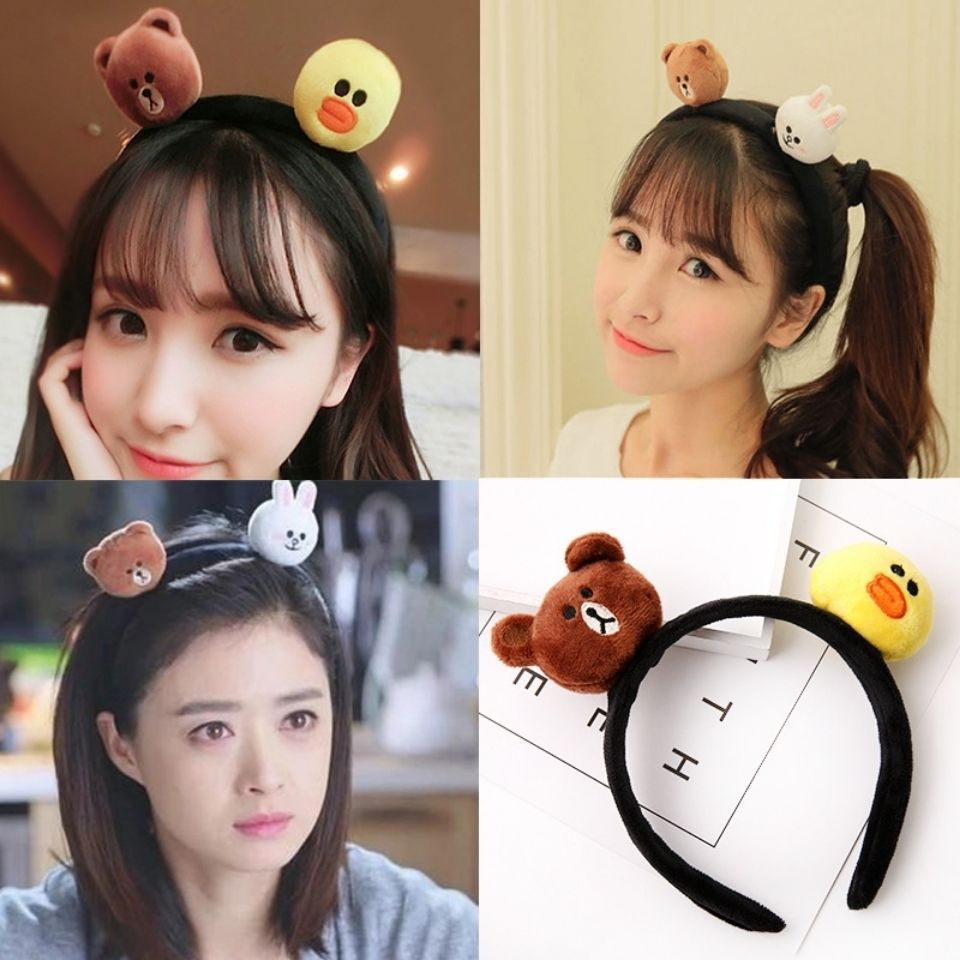 Cài tóc băng đô icon gấu thỏ vịt Brown Cony Sally cute Ulzzang đáng yêu