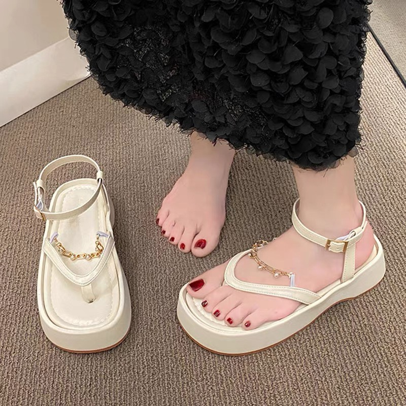 Dép nữ quai hậu đế cao hàng full box, dép sandal nữ độn đế hàng quảng châu hot 2023