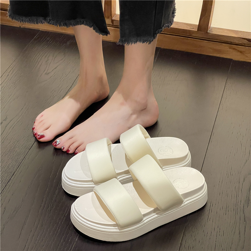 Dép quai ngang nữ đế cao 2 quai, dép lê nữ nữ đế cao 4cm hàng quảng châu full hộp