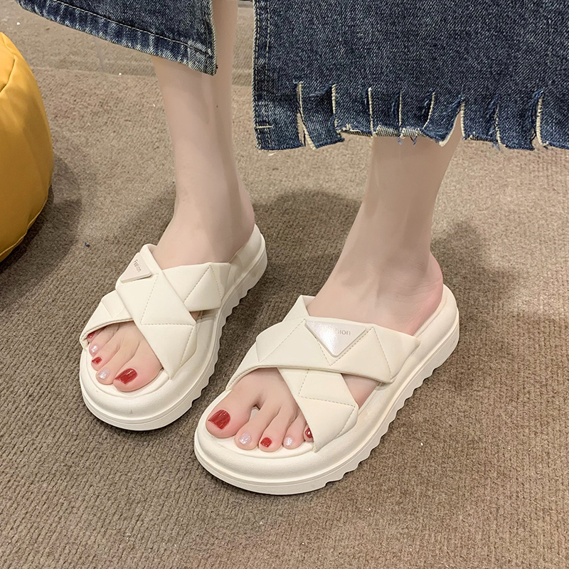 Dép nữ đế cao 2 quai chéo JDL, dép quai ngang nữ đế cao 5cm hàng quảng châu full hộp