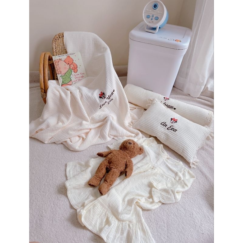 Gối nằm quilting hàn quốc kth 25*40 thêu tên