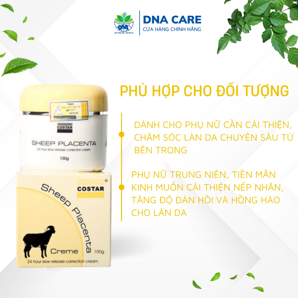 Kem dưỡng da mặt nhau thai cừu Costar Sheep Placenta hộp 100gr