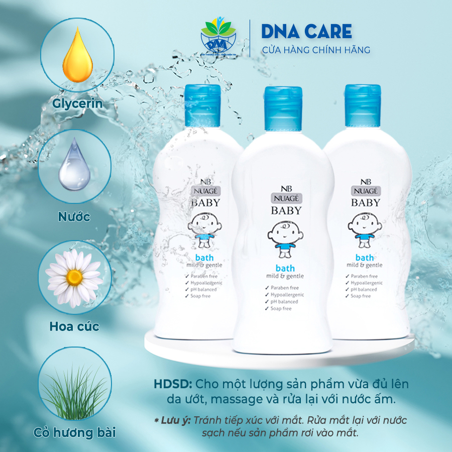 Sữa tắm cho bé NUAGE an toàn cho da chai 300ml