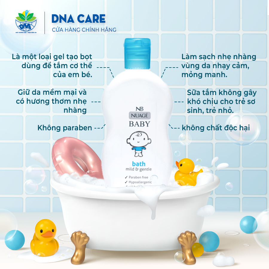 Sữa tắm cho bé NUAGE an toàn cho da chai 300ml