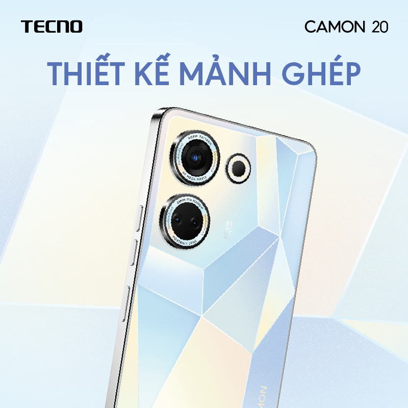 Điện thoại Tecno CAMON 20 8GB/256GB - Camera 64MP+32MP | 5000 mAh | Sạc nhanh 33W