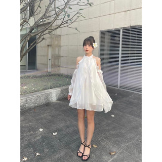 Đầm voan óng ánh bigsize dáng ngắn babydoll hở vai duyên yêu ( Thời trang Vicky G - Anitagreen ) HN0623