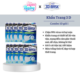 Khẩu Trang 3D Mask Virus Block - Ngăn ngừa vi khuẩn Chính hãng Unicharm VN