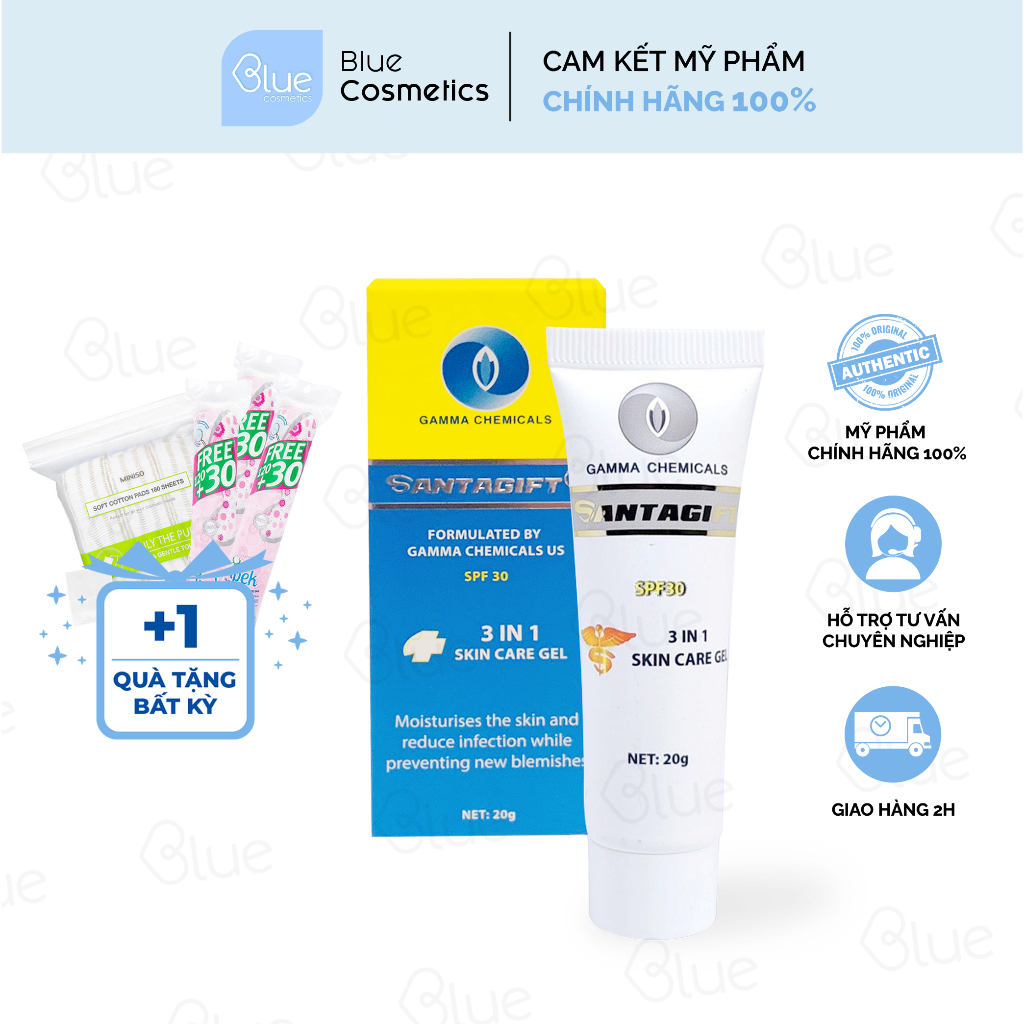 Kem Mụn SANTAGIFT - Gel giúp giảm mụn - Mờ thâm - Chống nắng