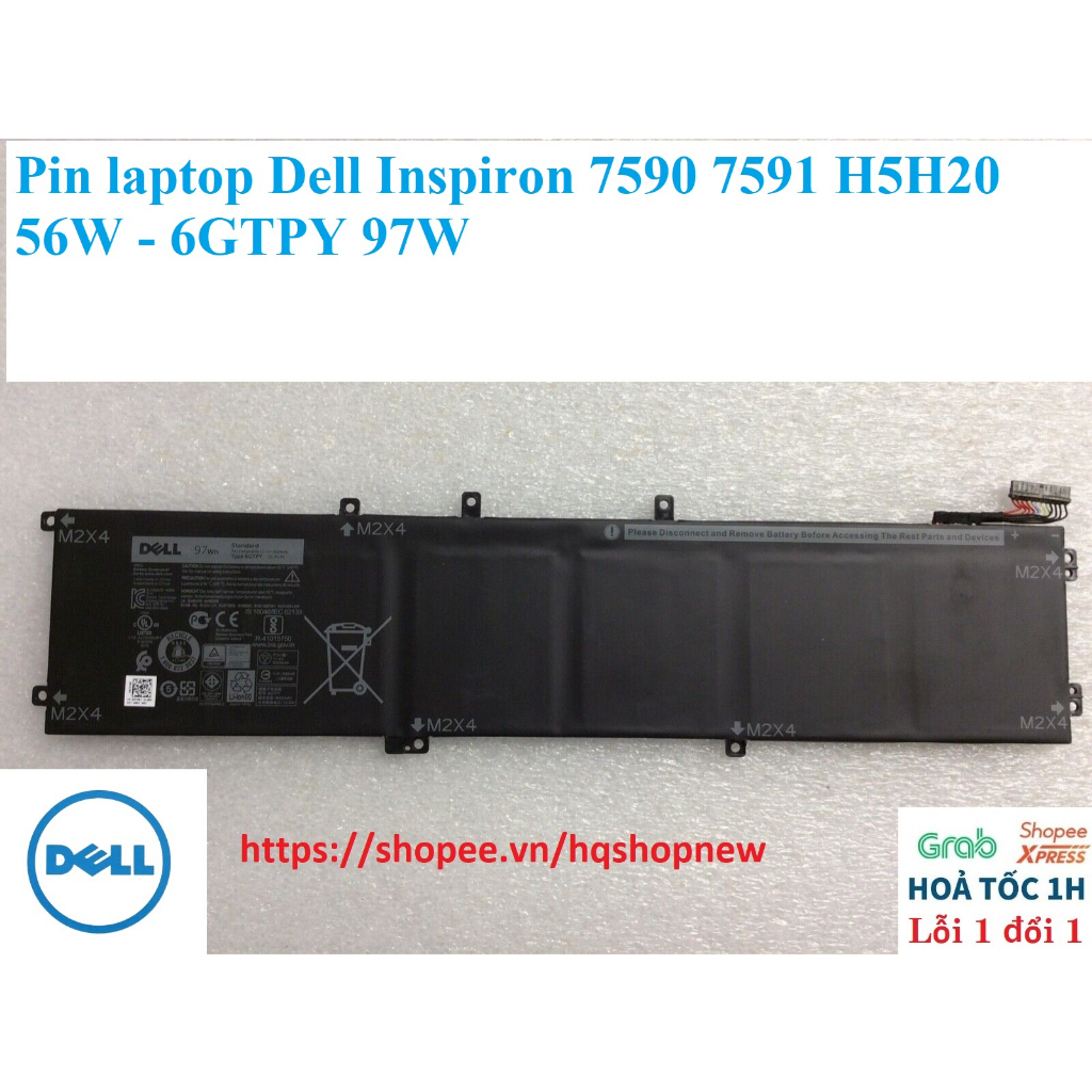 ⚡️ Pin laptop Dell Inspiron 7590 7591 H5H20 56W - 6GTPY 97W