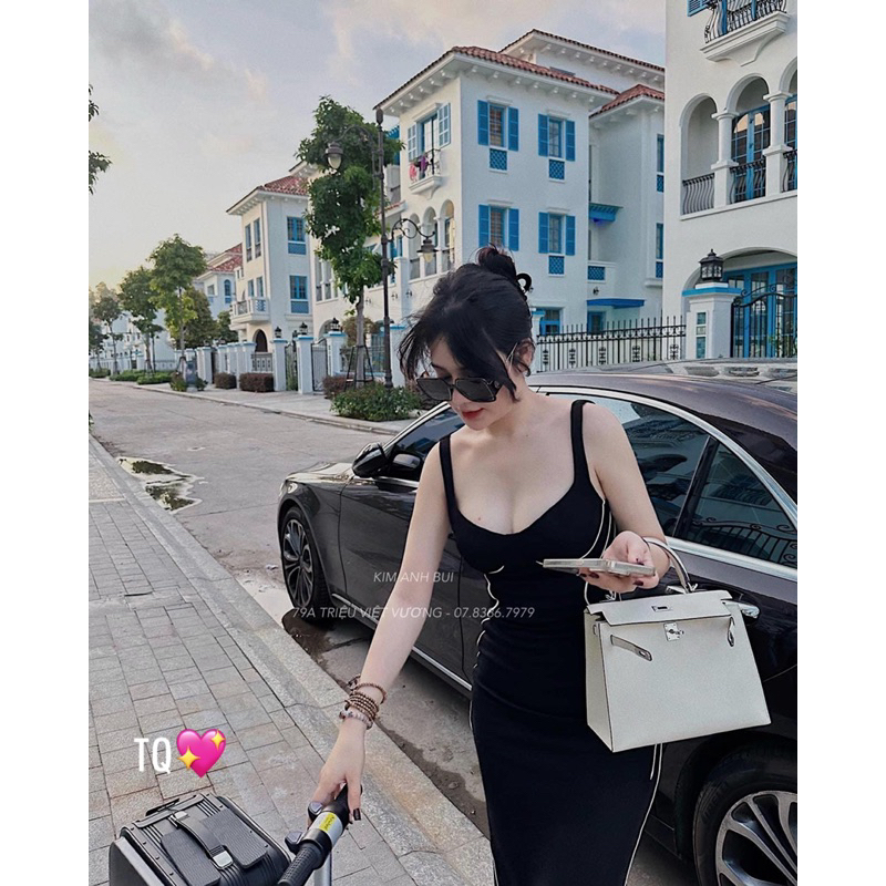 Váy Body Phối Màu Kim Anh Bùi Hot Hit