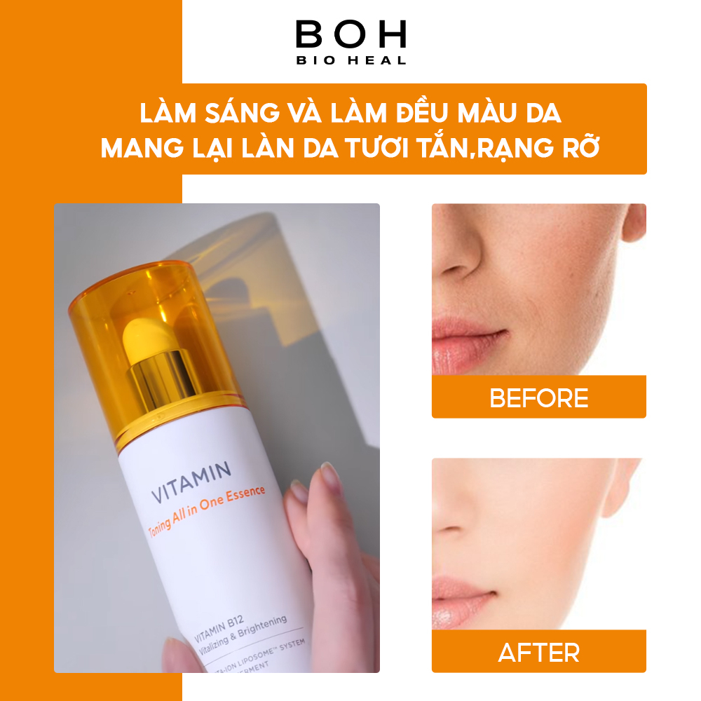 Tinh Chất Chiết Xuất Vitamin B12 Tăng Cường Sức Sống & Làm Sáng BIOHEAL BOH VITAMIN TONING ALL IN ONE ESSENCE 120ml