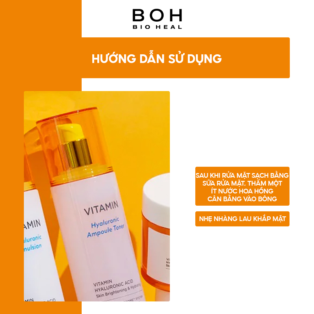 Nước Hoa Hồng Hyaluronic Dưỡng Ẩm & Làm Sáng Da BIOHEAL BOH VITAMIN HYALURONIC AMPOULE TONER 150ml