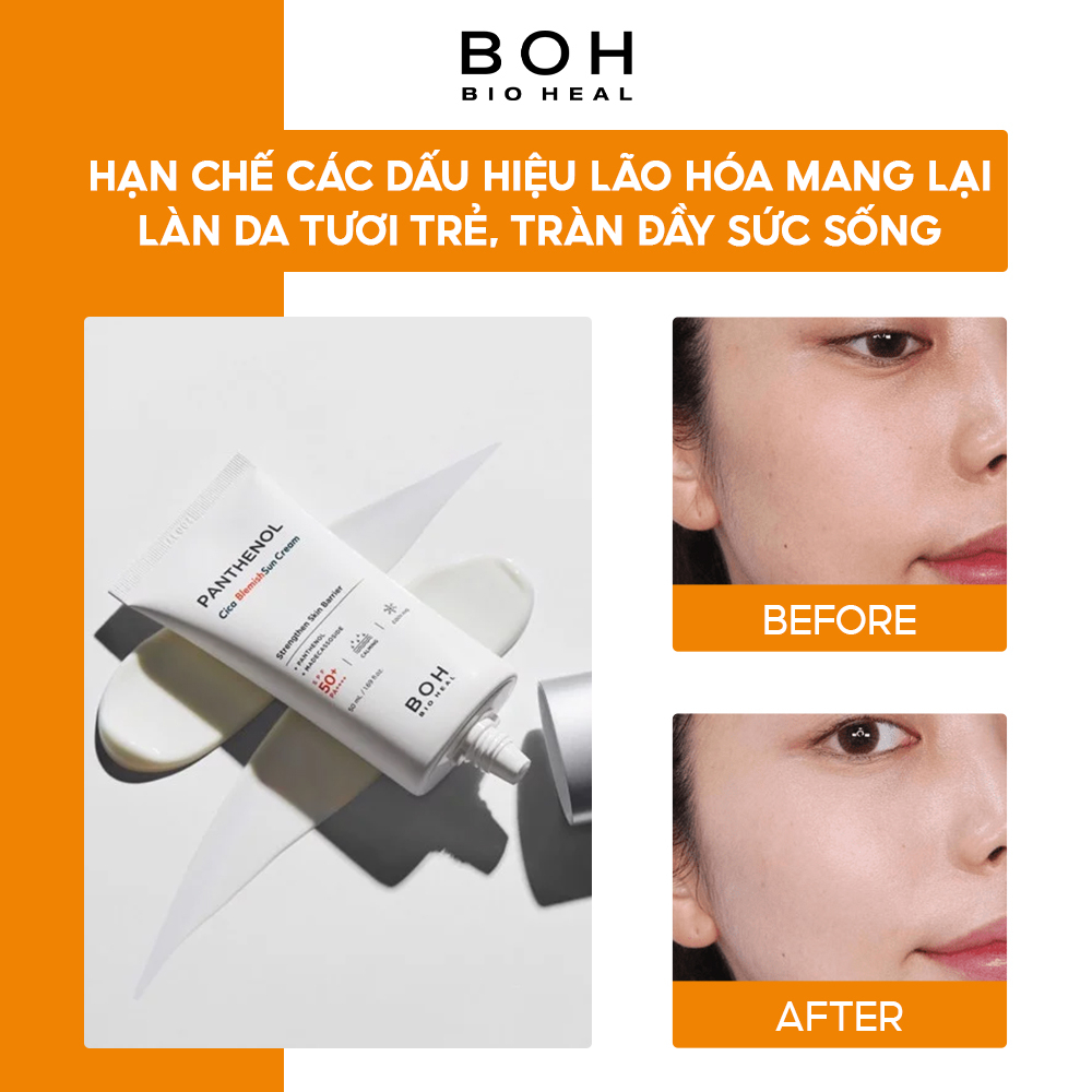 Kem Chống Nắng Dành Cho Da Mụn BIOHEAL BOH PANTHENOL CICA BLEMISH SUN CREAM 50ml